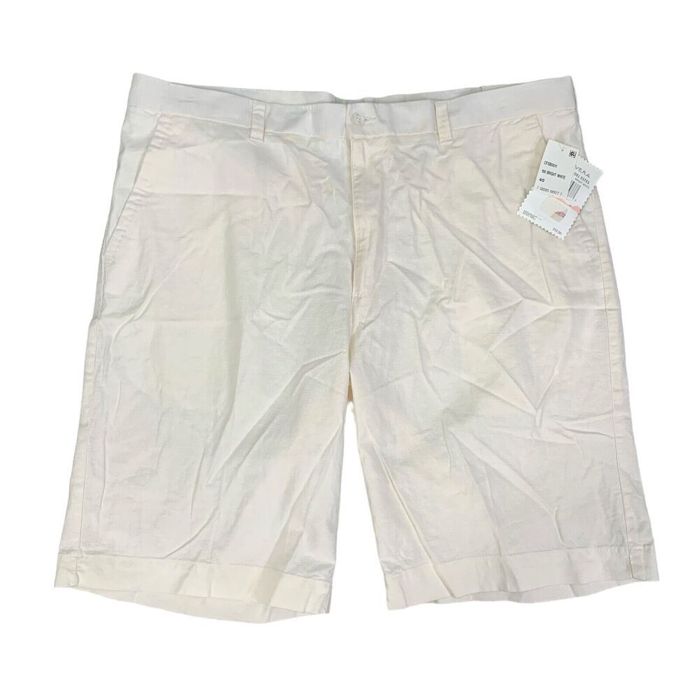 Cubavera Short Mens 40 Ivory Linen Cotton Blend Lightweight Playa Del Estes